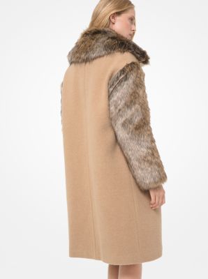 Michael kors coat faux fur sale