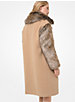 Manteau cocon en laine feutrée à garniture en fausse fourrure image number 1