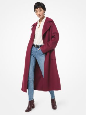 Double-faced Wool-blend Robe Coat