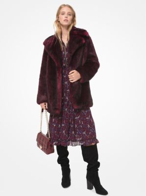 michael kors burgundy coat