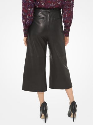 Plong&eacute; Leather Gaucho Pants