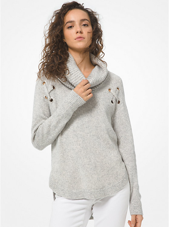 Grommeted Cotton Blend Sweater image number 0