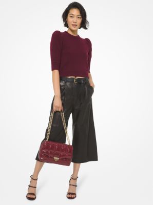 Knit Puff Sleeve Cropped Sweater | Michael Kors