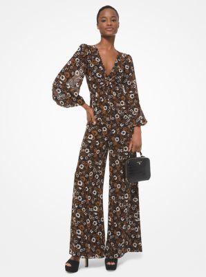 michael kors floral georgette jumpsuit