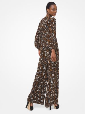 michael kors floral georgette jumpsuit