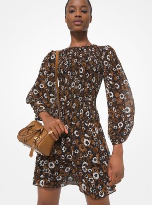 Michael kors smocked jacquard dress on sale