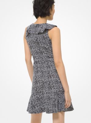 Vestido con volantes en jacquard de tweed