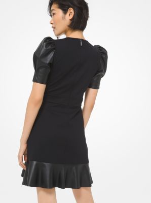 Ponte Puff-Sleeve Dress