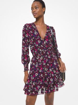 Michael kors floral store wrap dress