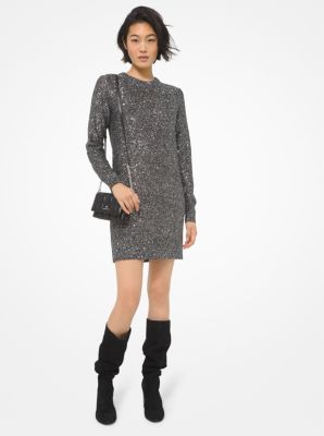 michael kors knotted metallic dress