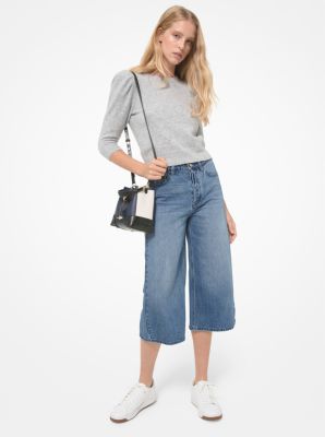 High-Waisted Denim Culottes