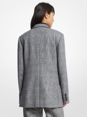 Grey plaid boyfriend on sale blazer