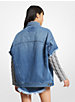 Frayed Denim Short-Sleeve Jacket image number 1