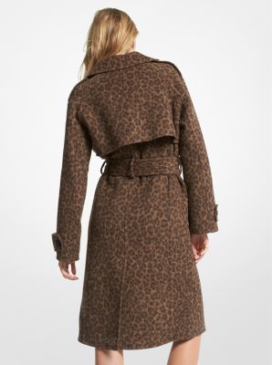 Michael kors clearance leopard print coat