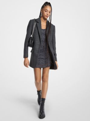 Plaid Stretch Wool Blend Boyfriend Blazer | Michael Kors