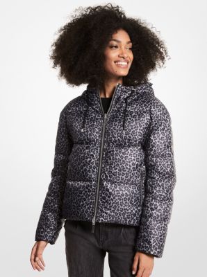 Leopard Ciré Reversible Puffer Jacket | Michael Kors