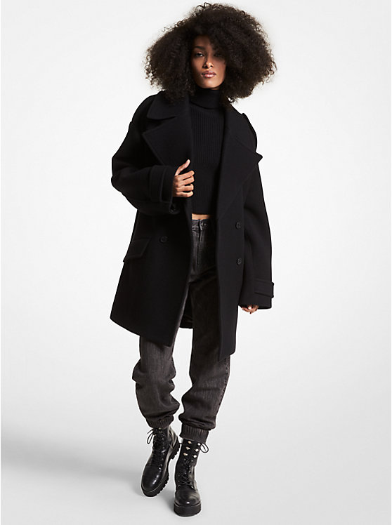 Wool Blend Oversized Peacoat image number 0