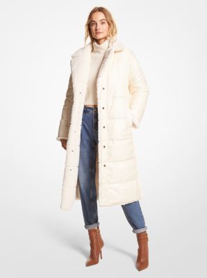 Michael michael kors quilted down and faux fur puffer jacket best sale