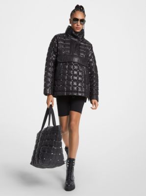 stirling studded quilted ciré popover jacket