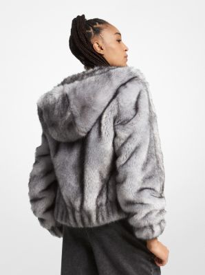 Jackets & Coats, Hooded Faux Fur Zip Detail Jacket