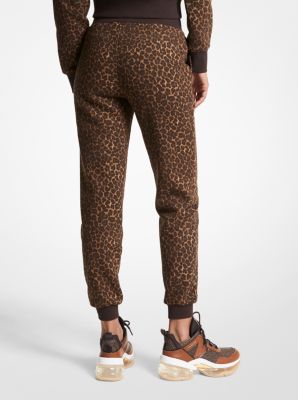 Leopard Print Organic Cotton Blend Joggers