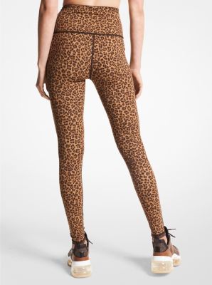 Reversible Logo and Leopard Nylon Blend Leggings