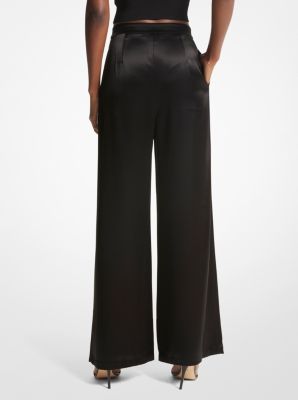 Basics High Waisted Crepe Wide Leg Pants