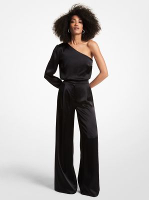 Pantalon évasé en satin