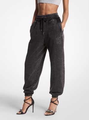 Oversized Jogger- Washed Black Terry