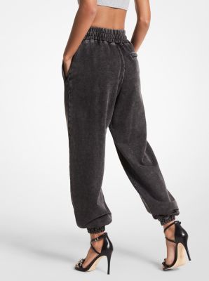 Oversized Jogger- Washed Black Terry