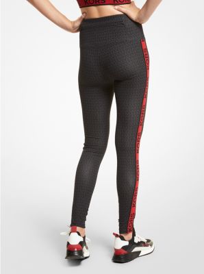 Legging en nylon extensible avec bande à logo image number 1