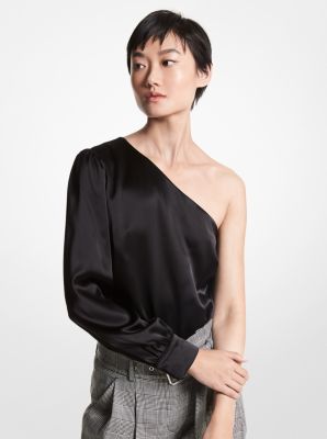 Satin one shoulder top on sale