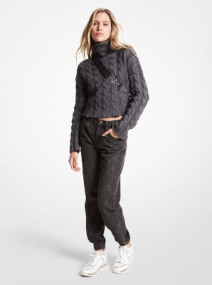 Cable Merino Wool Blend Sweater image number 0