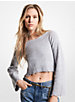 Frayed Nylon Blend Cropped Sweater image number 0