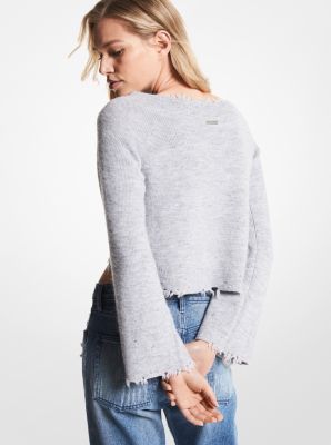 Frayed crop sweater sale