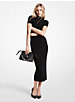 Ribbed Stretch Merino Wool Blend Midi Skirt image number 0