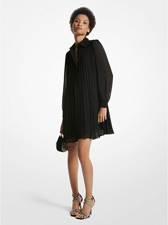 Georgette Pleated Shirtdress image number 0
