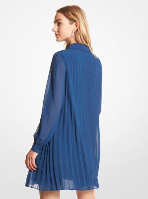 Georgette Pleated Shirtdress