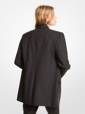 Pinstripe Stretch Flannel Wool Blazer image number 1