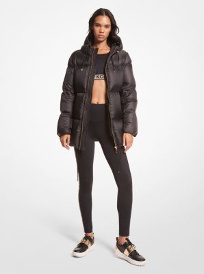 Logo Tape Satin Ciré Puffer Jacket | Michael Kors