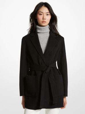 Double Faced Wool Blend Belted Coat