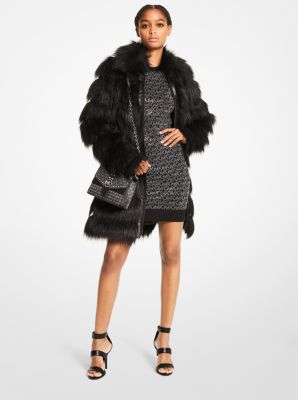 Introducir 58+ imagen michael kors coat faux fur