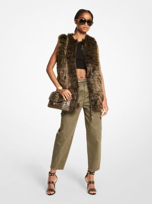 Tiger Print Faux Fur Vest | Michael Kors