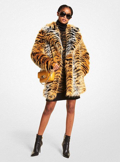 Tiger Print Faux Fur Coat | Michael Kors