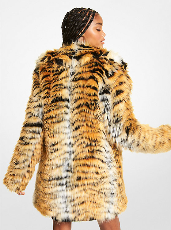 Tiger Print Faux Fur Coat image number 1