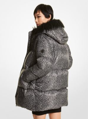 Leopard cheap down coat