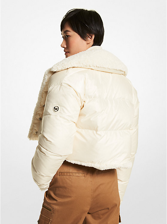 Quilted Ciré and Faux Shearling Reversible Jacket image number 1
