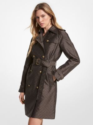 Michael kors logo cheap jacquard trench coat