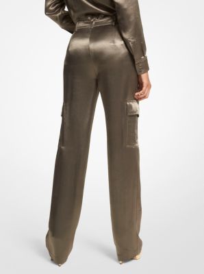 Pantalon cargo en satin image number 1