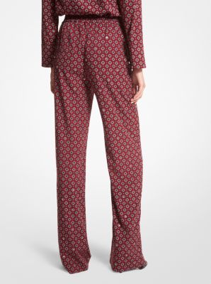 Hose im Pyjama-Stil aus Krepp mit Medaillonmuster image number 1